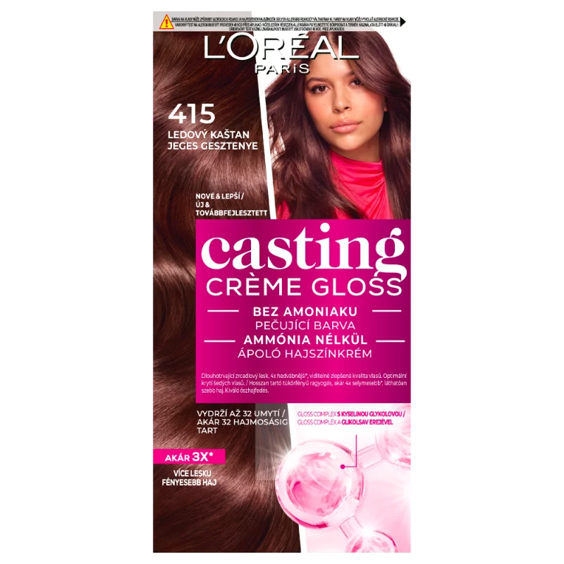 ĽOréal Paris Casting Créme Gloss hajszínező 415 Jeges Gesztenye 48 +72 +60 ml