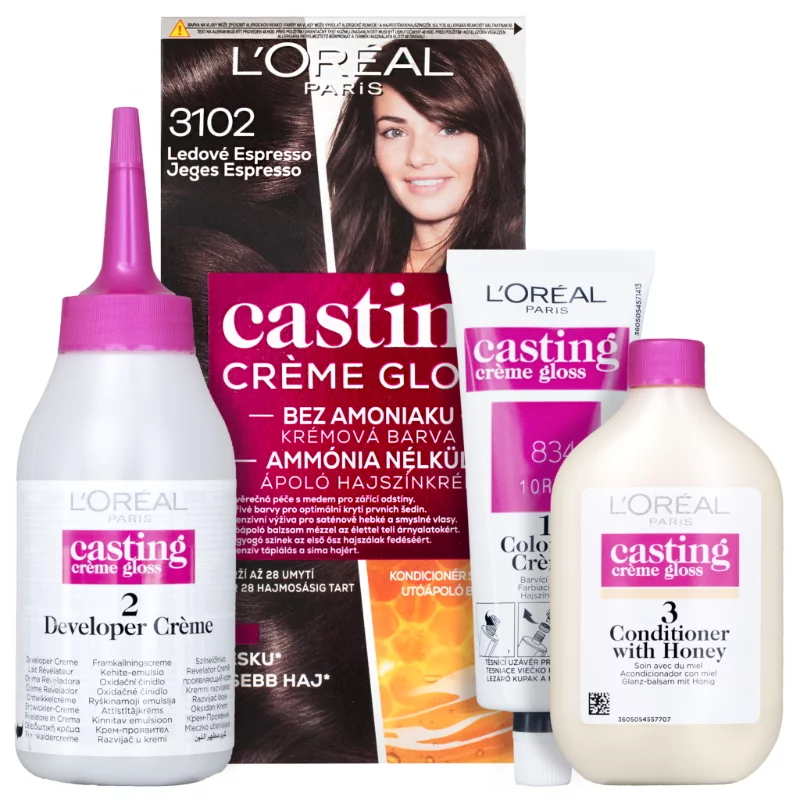 ĽOréal Paris Casting Créme Gloss hajszínező 3102 Jeges espresso 48 +72 +60 ml