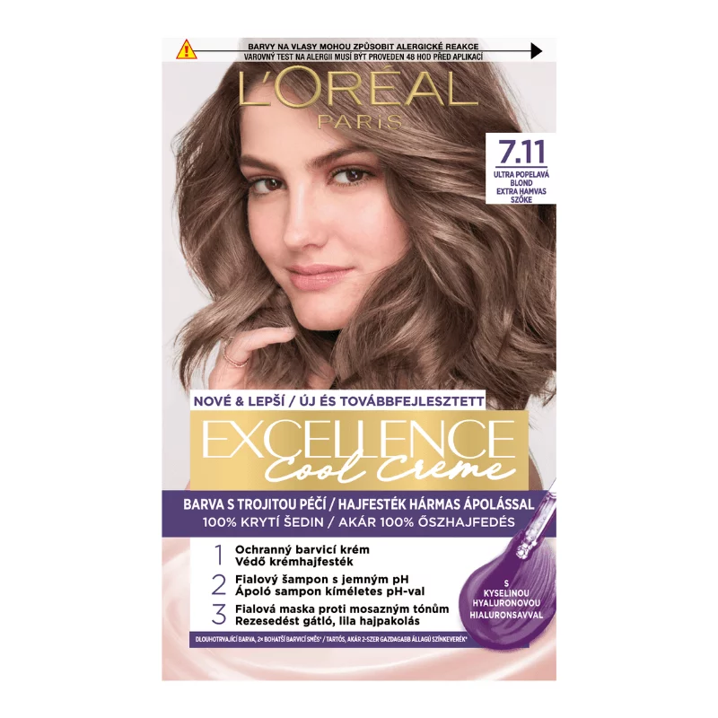 L´Oreal Excellence hajfesték Cool 7.11 extra hamvas szőke