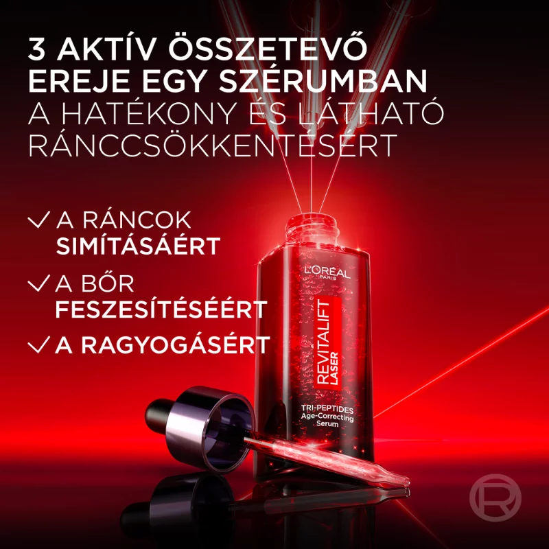 L'Oréal Paris Revitalift Laser ránctalanító szérum három típusú peptiddel, 30 ml