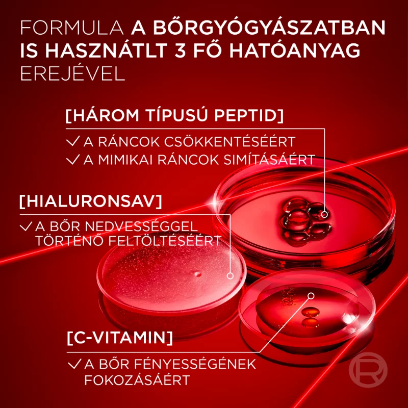 L'Oréal Paris Revitalift Laser ránctalanító szérum három típusú peptiddel, 30 ml