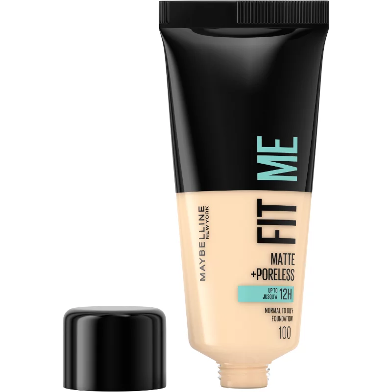 Maybelline New York Fit Me! Matte + Poreless alapozó 100 Warm Ivory, 30 ml