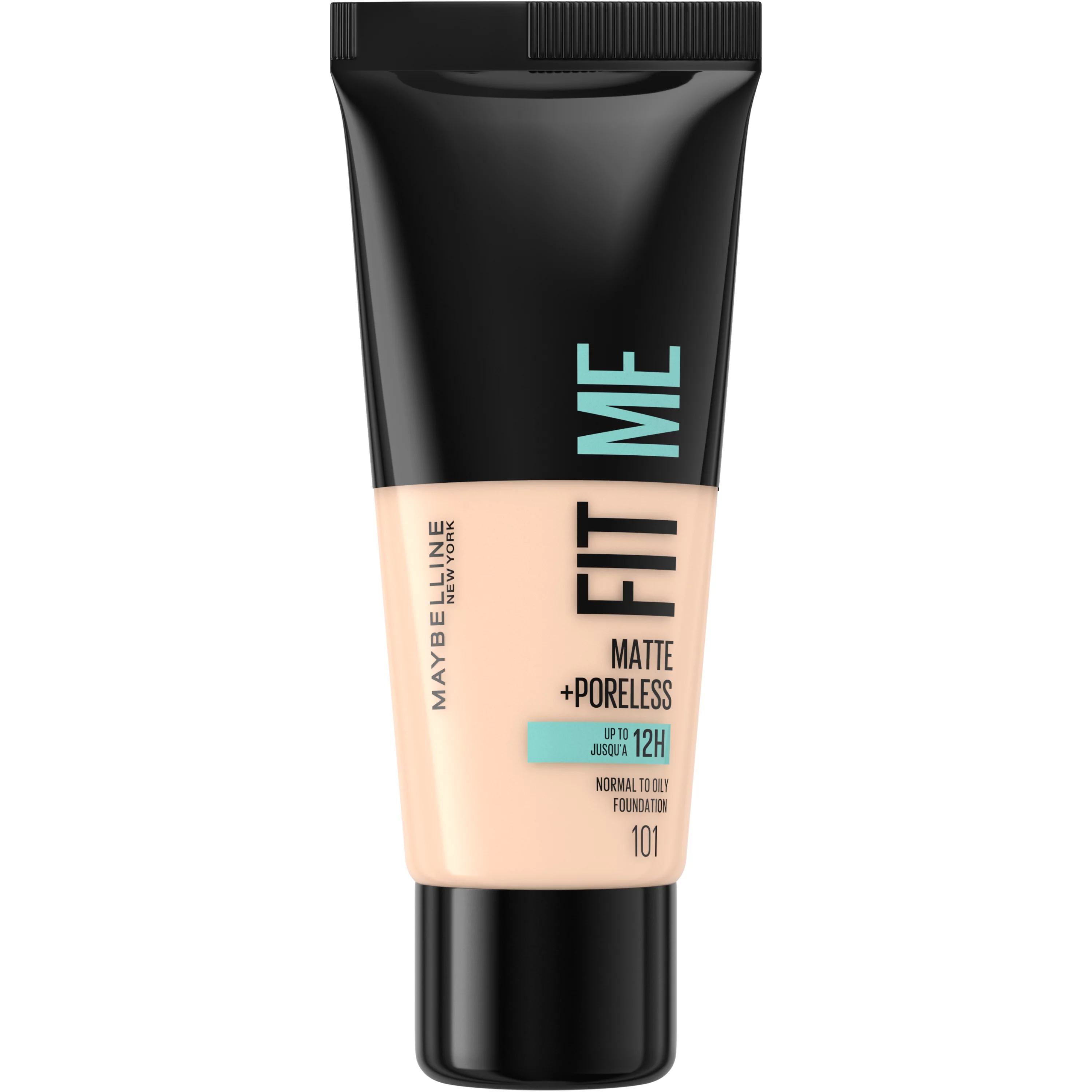 Maybelline New York Fit Me! Matte + Poreless 101 True Ivory alapozó, 30 ml