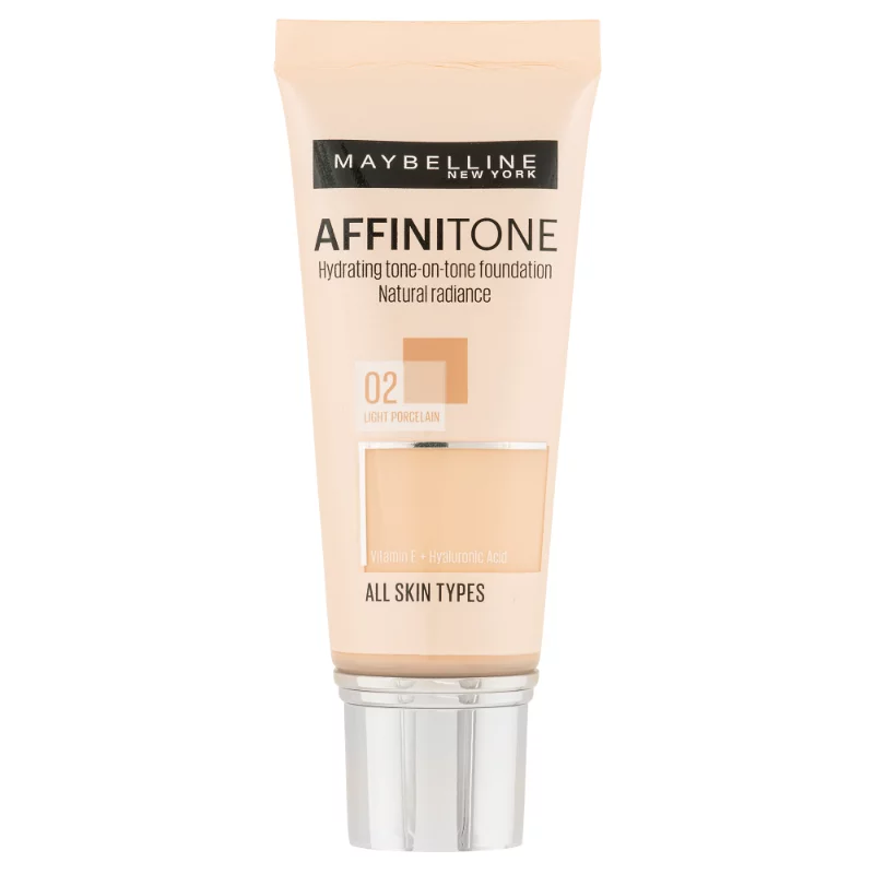Maybelline Affinitone hidratáló alapozó, 02 Light Porcelain, 30 ml