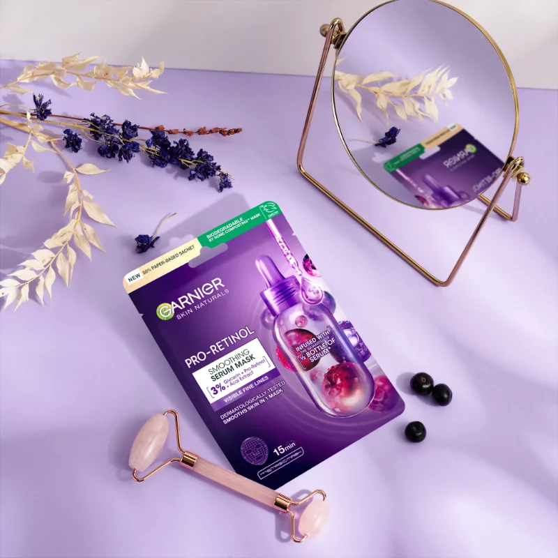 Garnier Skin Naturals Pro-Retinol simító szérumos textilmaszk, 22g