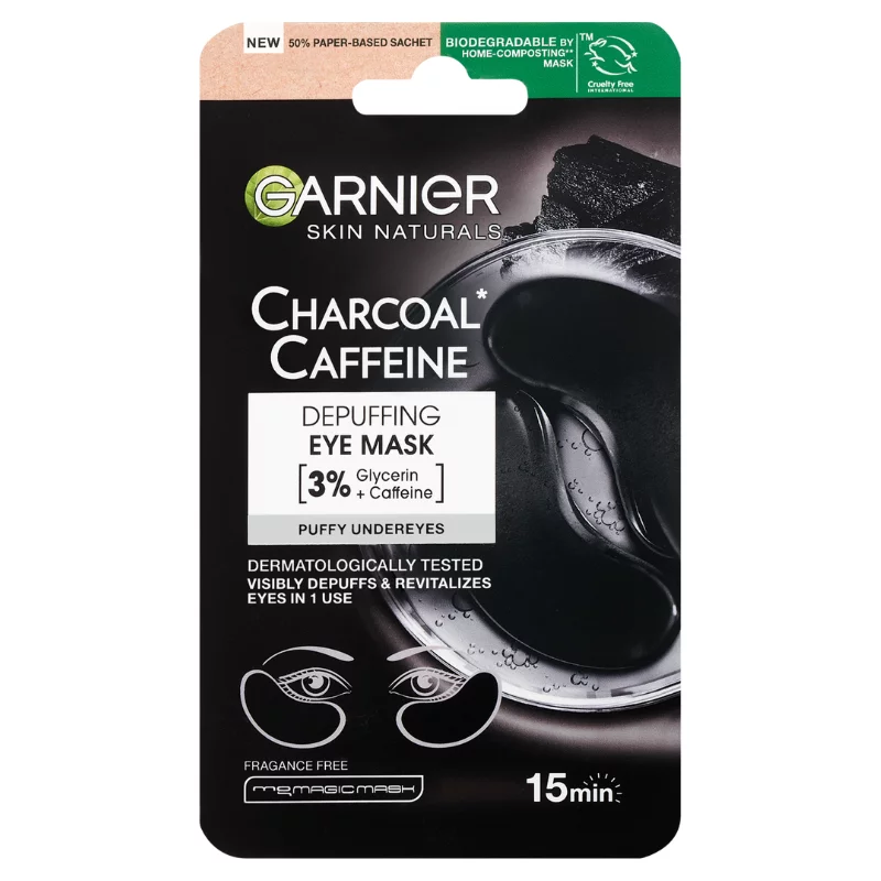 Garnier Skin Naturals Charcoal Caffeine szemkörnyékmaszk a szemkörnyék frissítéséért, 5g