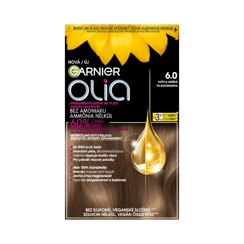 Garnier Olia tartós hajfesték 6.0 Világosbarna