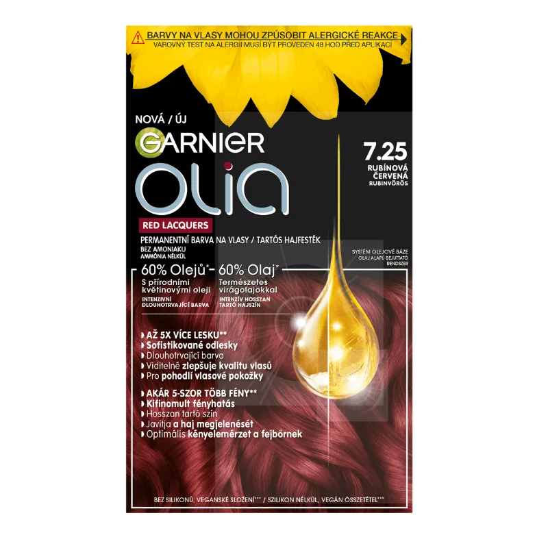 Garnier Olia tartós hajfesték 7.25 rubinvörös