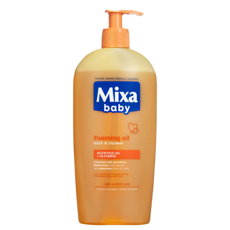 Mixa habzó olaj 400ml Babáknak fürdetéshez és zuhanyzáshoz pumpás