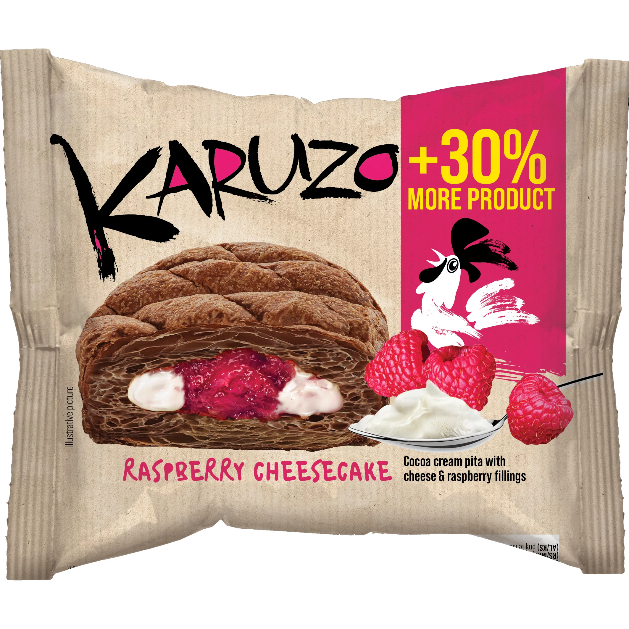 Karuzo cocoa pita 82g mascarponés- málnás töltelékkel