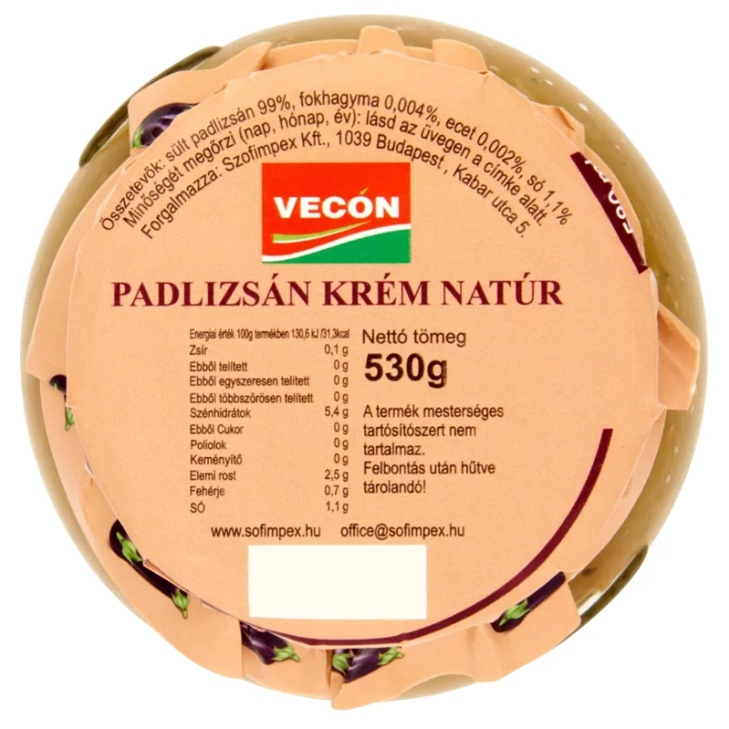 Vecon natúr padlizsán krém 530 g