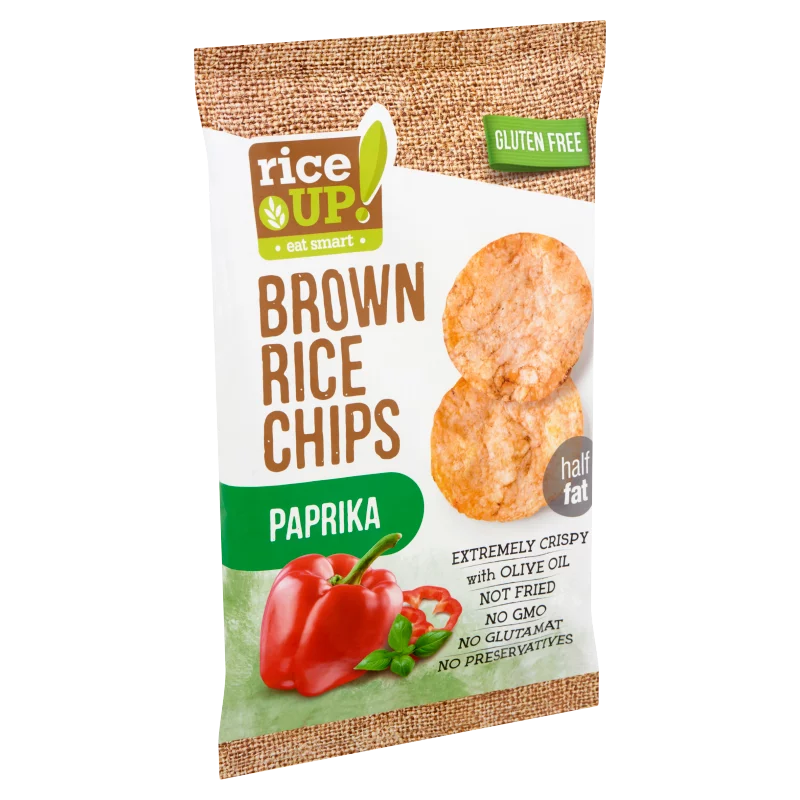 RiceUp! Eat Smart barna rizs chips paprikás ízesítéssel 60 g
