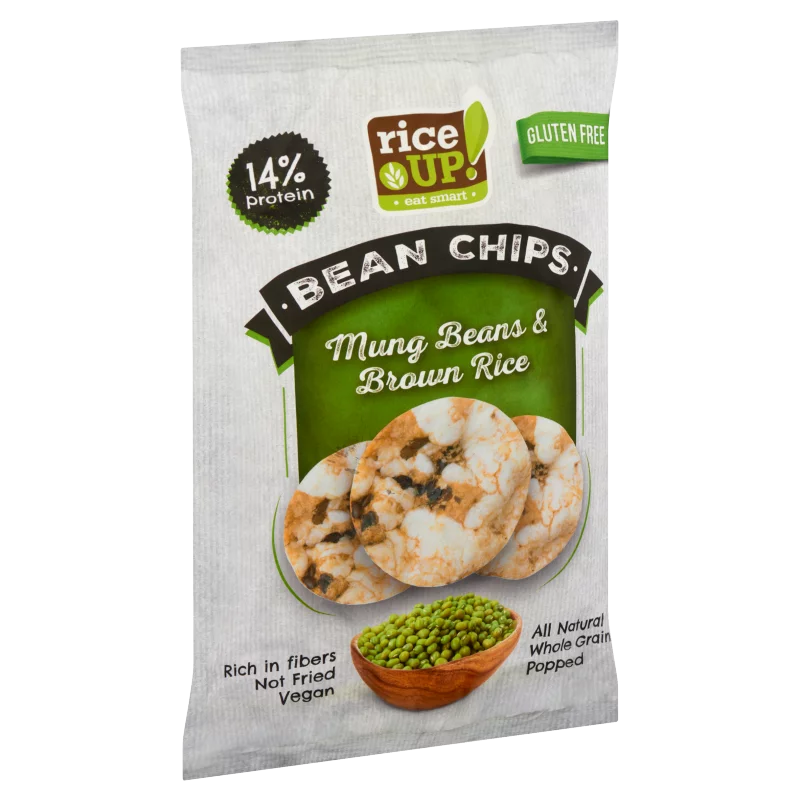 RiceUp! Eat Smart teljes kiőrlésű gluténmentes barna rizs chips mungóbabbal 60 g
