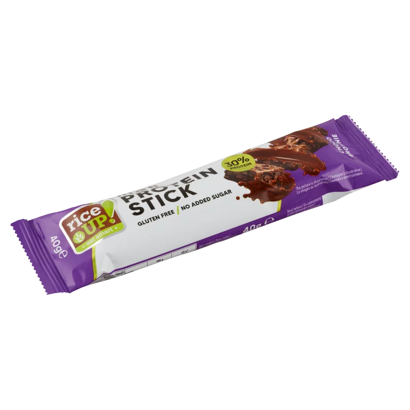 RiceUp! csokoládé brownie ízű fehérje szelet, hozzáadott cukor nélkül 40 g