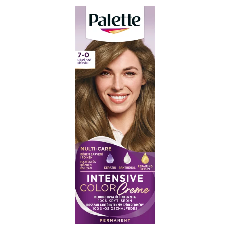 Palette Intensive Color Creme tartós hajfesték 7-0 középszőke