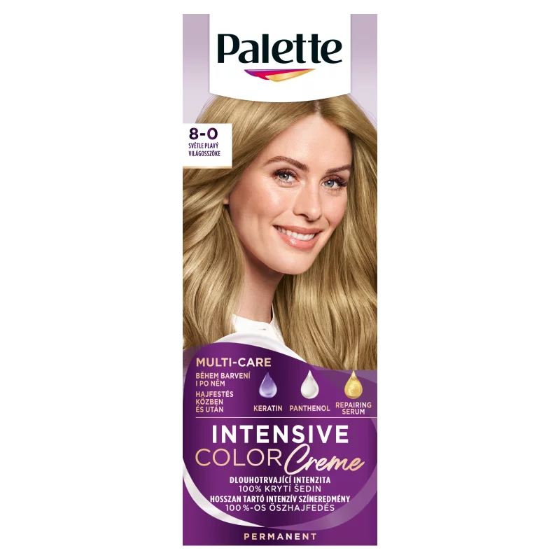 Palette Intensive Color Creme tartós hajfesték 8-0 Világosszőke