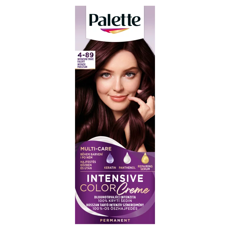 Palette Intensive Color Creme tartós hajfesték 4-89 Intenzív padlizsán
