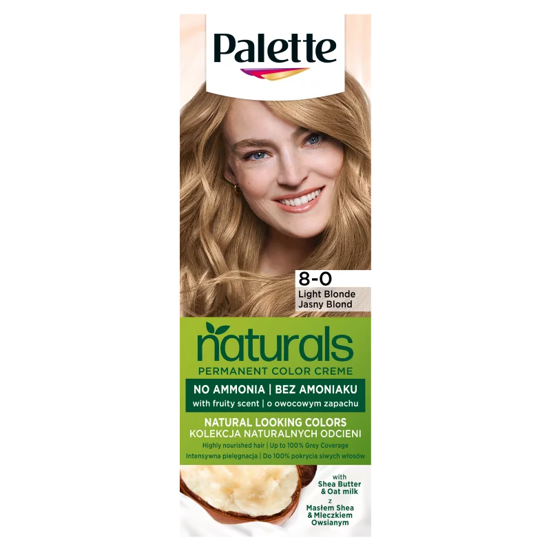 Schwarzkopf Palette Naturals tartós hajfesték 8-0 Világosszőke 