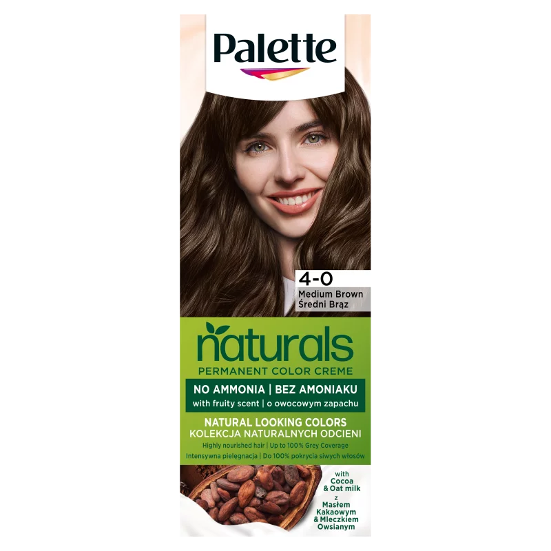 Schwarzkopf Palette Naturals tartós hajfesték 4-0 Középbarna