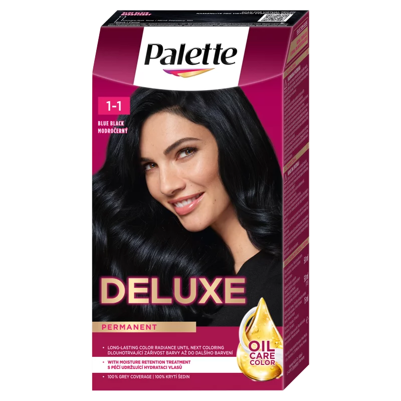 Palette Deluxe 1-1 kékesfekete tartós hajfesték