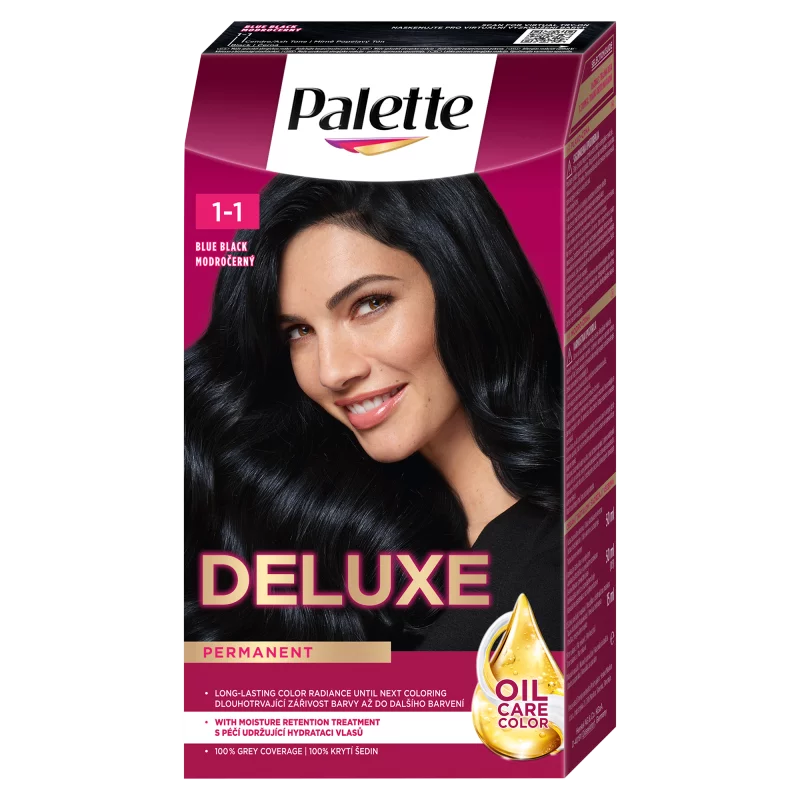 Palette Deluxe 1-1 kékesfekete tartós hajfesték
