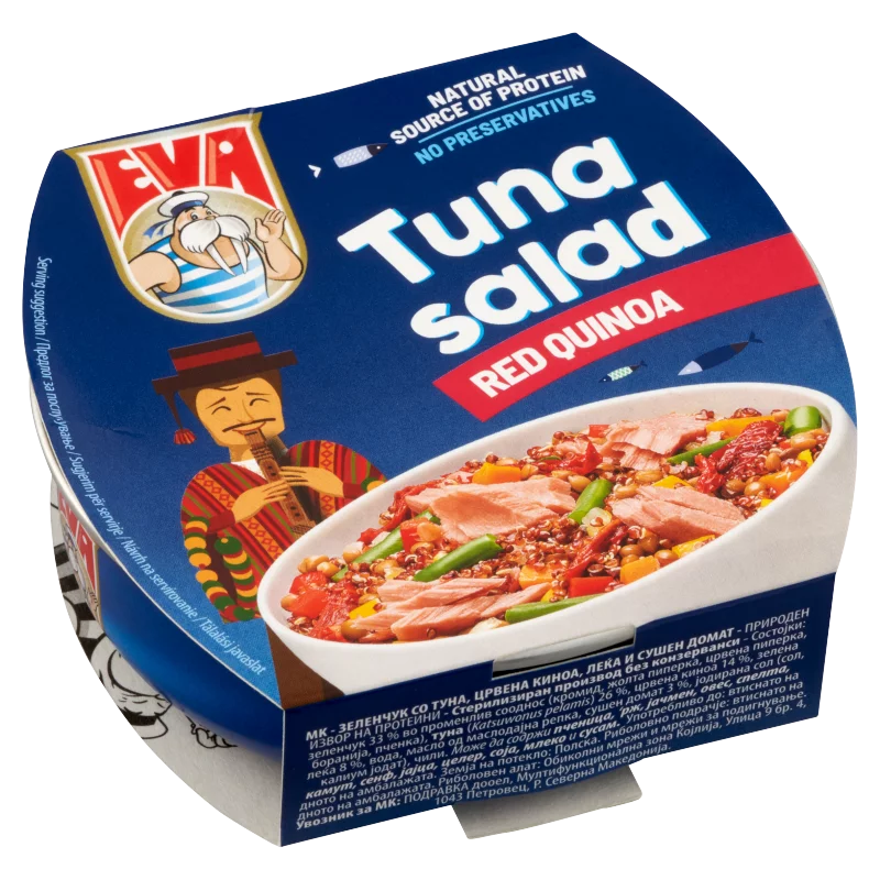 Eva zöldségek tonhallal, vörös quinoa, lencse és szárított paradicsom 160 g