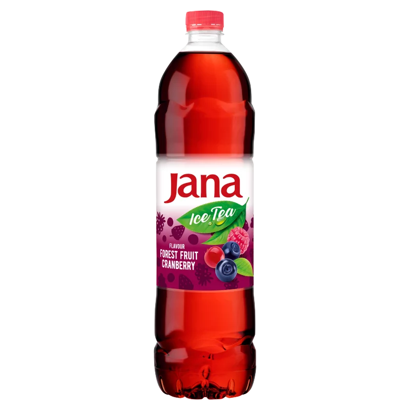 Jana Ice Tea szénsavmentes erdei gyümölcs-áfonya ízű, és vegyes gyümölcs ízesítésű üdítőital 1,5 l