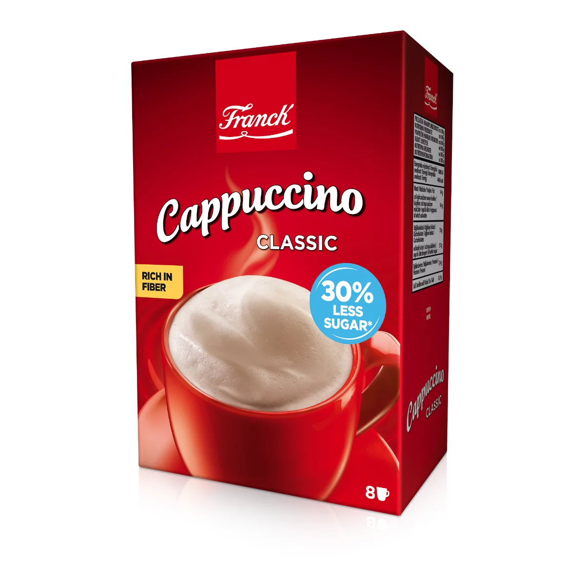 Franck instant cappucino por  8x14 g klassszikus csökkentett cukortartalommal
