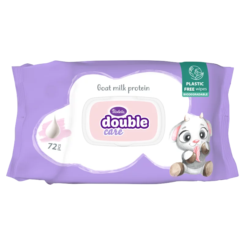 Violeta Double Care hidratáló törlőkendők kecsketej kivonattal 72 db