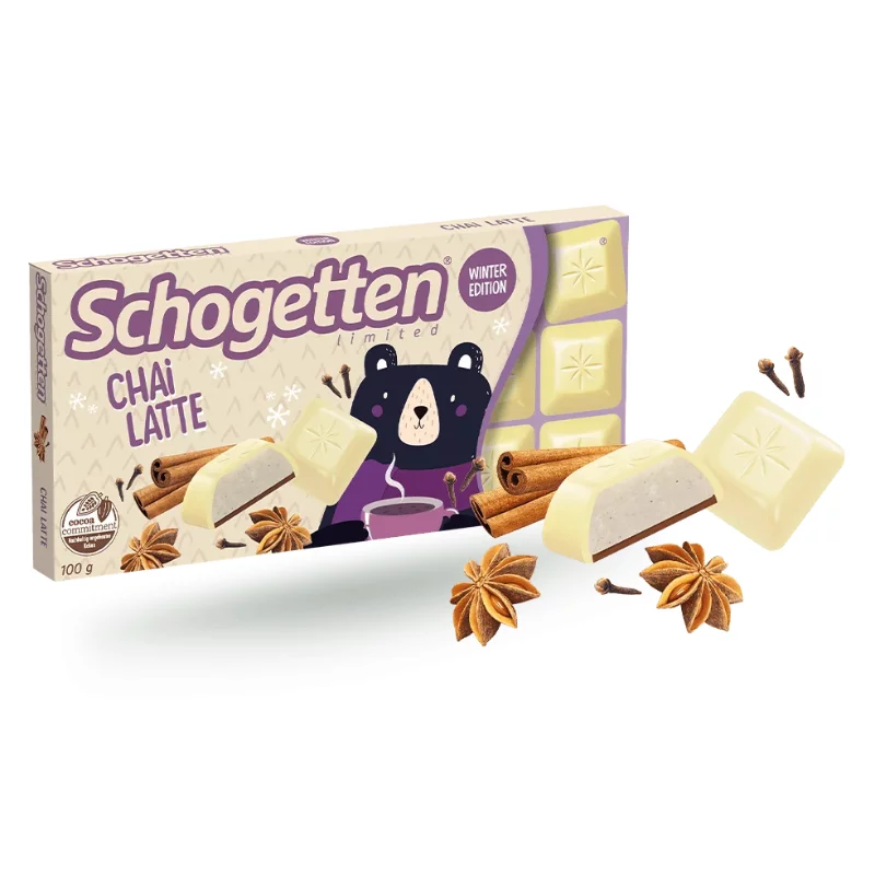 Schogetten fehércsokoládé 100g Chai Lattei