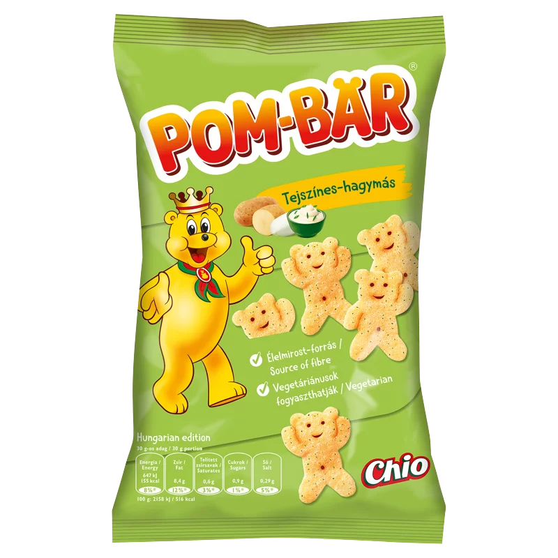 Pom-Bär tejszínes-hagymás ízű burgonyasnack 50 g