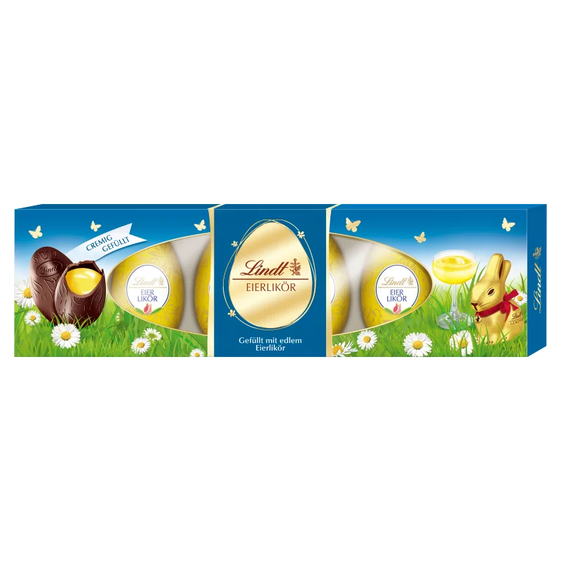 Lindt étcsokoládé tojáslikőrrel töltve 6 db 108 g