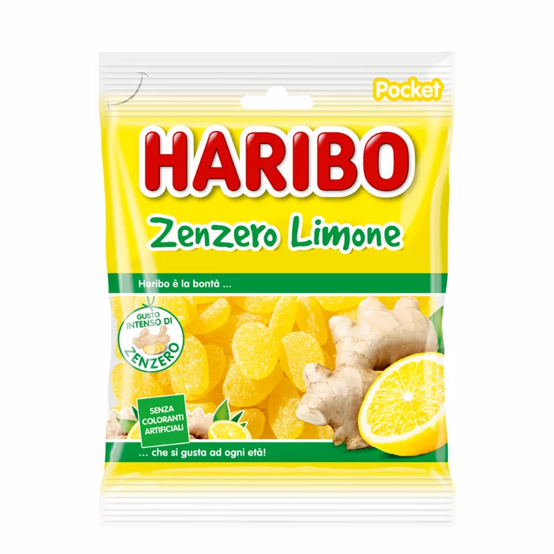 Haribo Zenzero limone gyömbér- és gyümölcsízű gumicukorka 80g