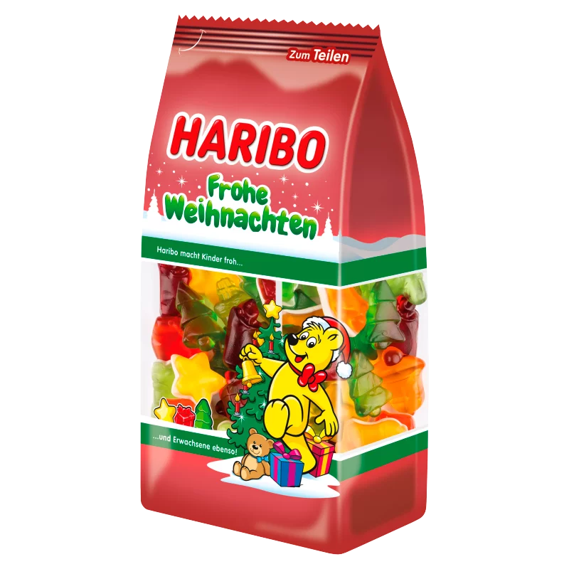 Haribo Frohe Weihnachten gyümölcsízű gumicukorka 300 g
