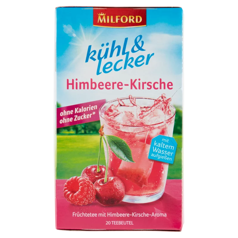 Milford Kühl & Lecker málna- és cseresznyeízű gyümölcstea 20 filter 50 g