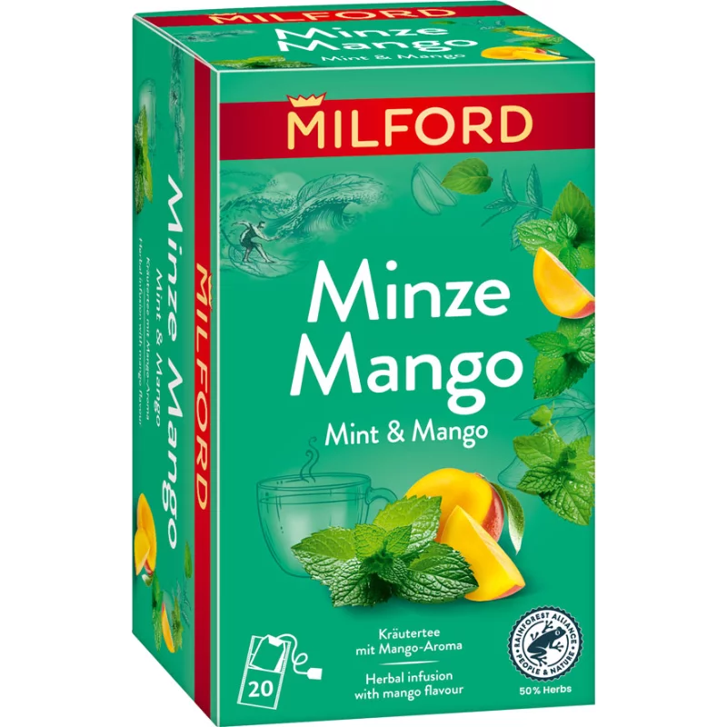 Milford gyümölcstea 20x1,75g borsmenta-mangó