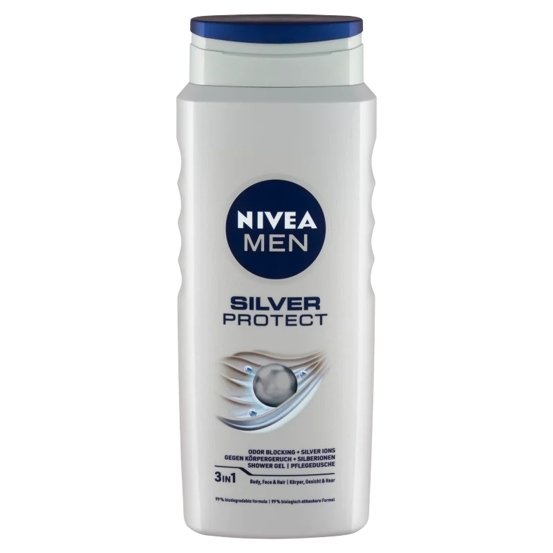 NIVEA MEN Silver Protect tusfürdő tusoláshoz, arc- és hajmosáshoz 500 ml