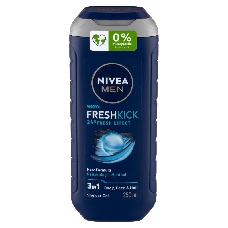NIVEA MEN Fresh Kick 3 az 1-ben tusfürdő testre, arcra, hajra 250 ml