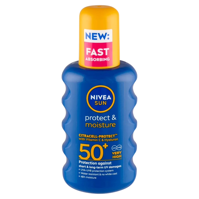 NIVEA SUN Protect & Moisture napozó spray FF50+ 200 ml
