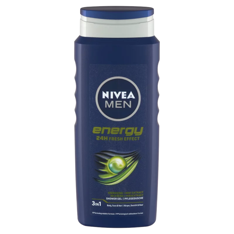NIVEA MEN Energy tusfürdő tusoláshoz, arc- és hajmosáshoz 500 ml