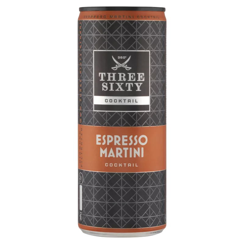Three Sixty Vodka Espresso Martini alkoholos üdítőital 10% 250 ml