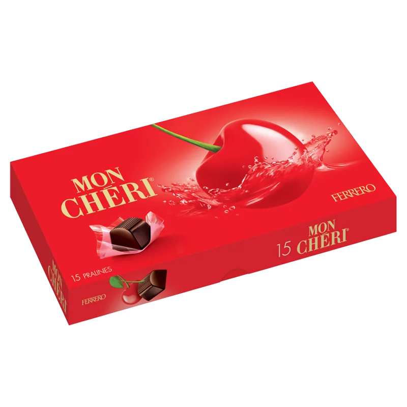 Mon Chéri csokoládépraliné egész szem cseresznyével likőrben 157,5 g