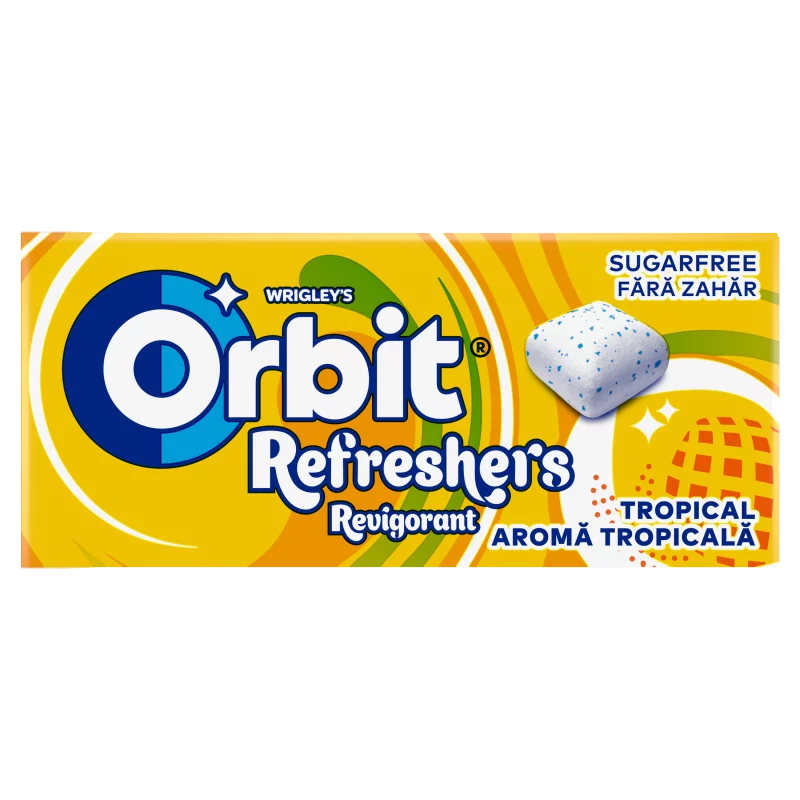 Orbit Refreshers Tropical gyümölcsízű cukormentes rágógumi édesítőszerrel 17,9 g