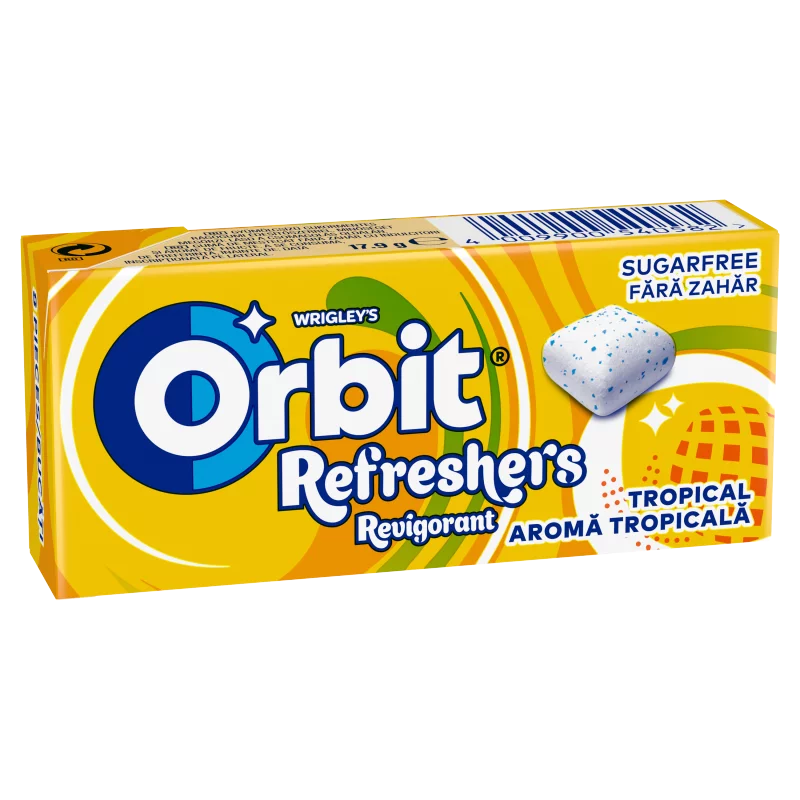 Orbit Refreshers Tropical gyümölcsízű cukormentes rágógumi édesítőszerrel 17,9 g