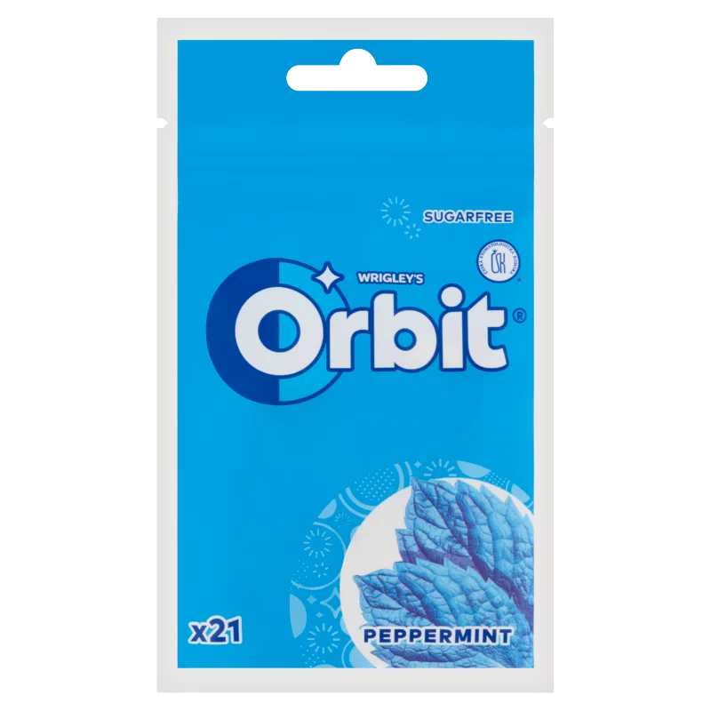 Orbit Peppermint mentaízű cukormentes rágógumi édesítőszerrel 29 g 