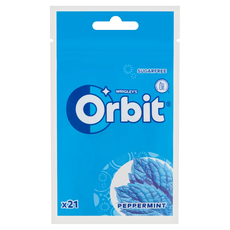 Orbit Peppermint mentaízű cukormentes rágógumi édesítőszerrel 29 g 