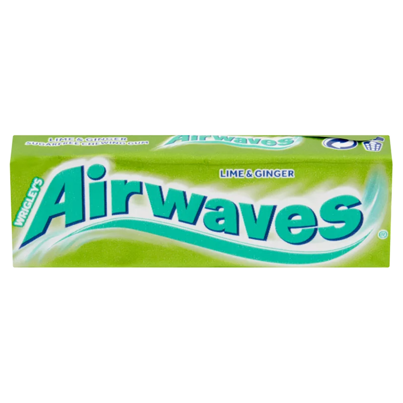 Airwaves lime- és gyömbér-ízű cukormentes rágógumi édesítőszerrel 14 g