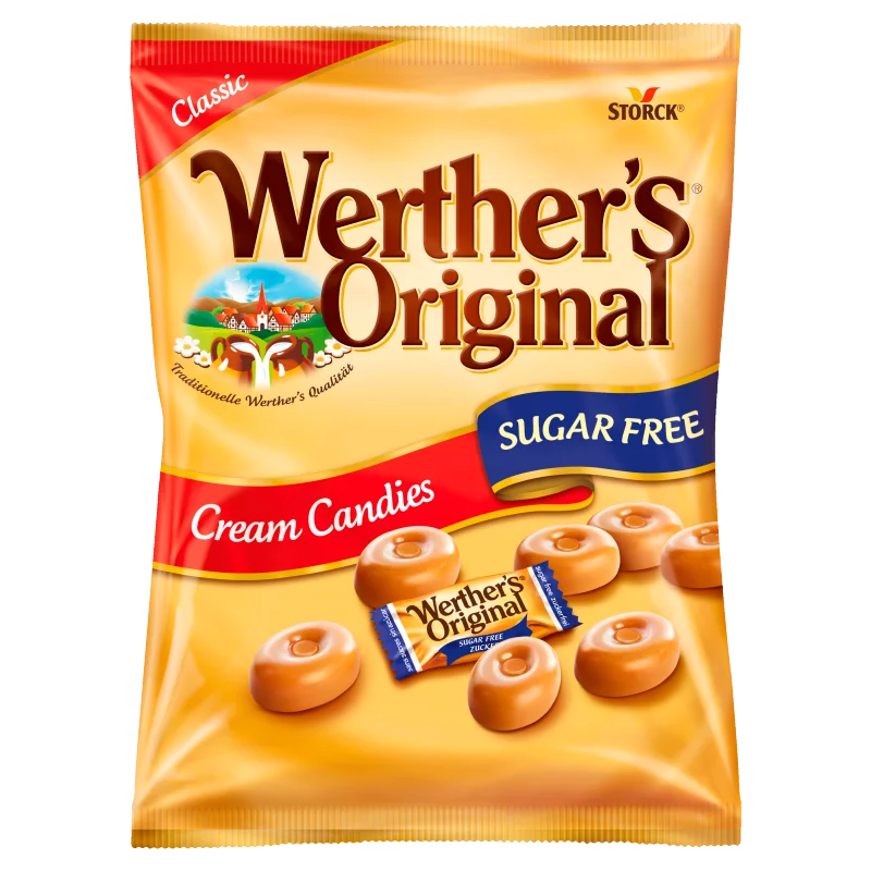 Werther's Original cukormentes tejszínes töltetlen keménycukorka édesítőszerekkel 70 g
