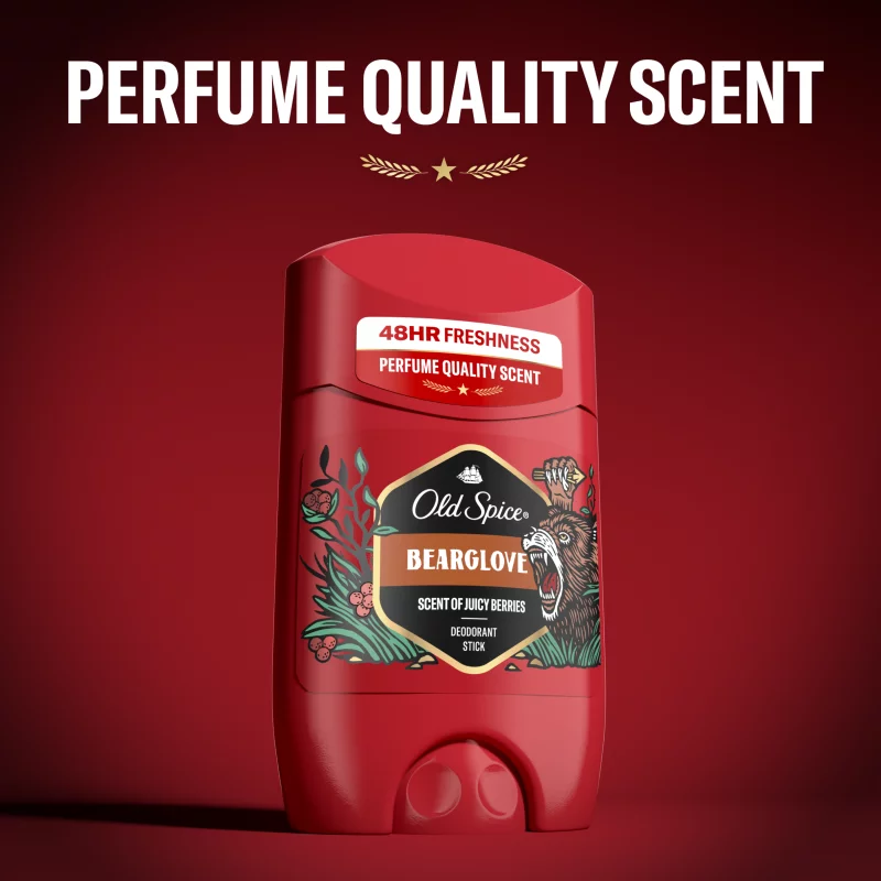 Old Spice Bearglove Stift Dezodor Férfiaknak, Alumíniummentes, 48 Órás Frissesség,  50 ml