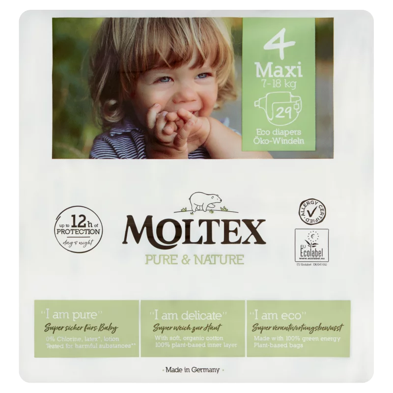 Moltex Pure & Nature ÖKO nadrágpelenka méret: 4 Maxi, 7-18 kg, 29 db